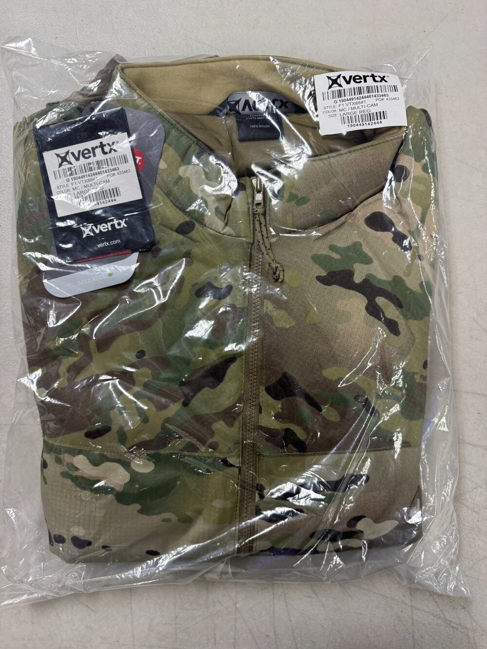 Vertx Recon Base Jacket Camo Men's Large MultiCam F1 VTX8841 Full Zip NWT